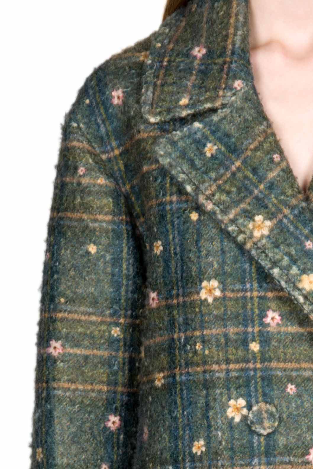 Cappotto doppiopetto a quadri stampato