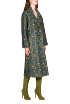Cappotto doppiopetto a quadri stampato