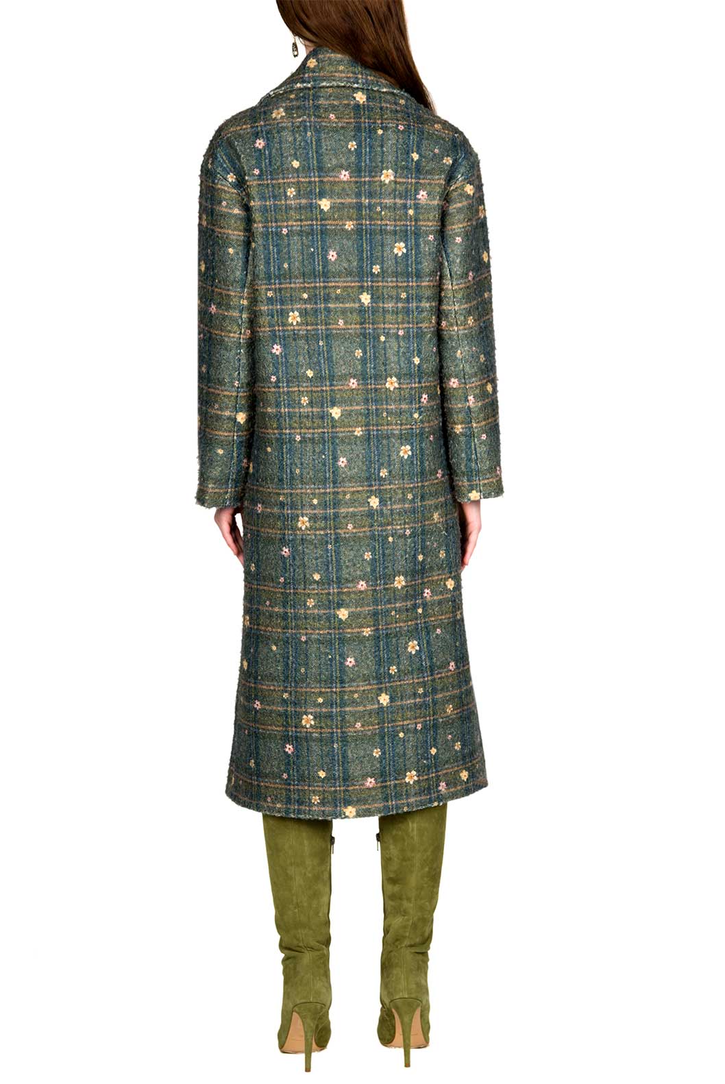 Cappotto doppiopetto a quadri stampato