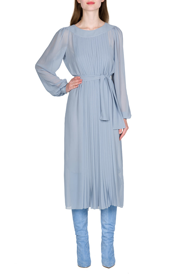 Vestito Plissettato in Chiffon