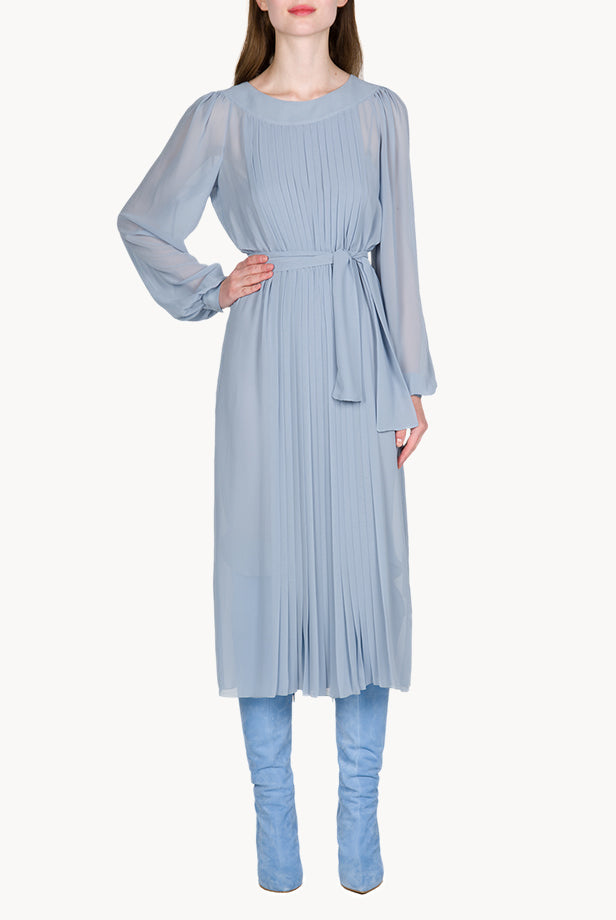 Vestito Plissettato in Chiffon