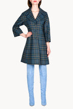 Virgin Wool Plaid Peacoat