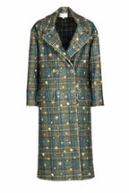 Cappotto doppiopetto a quadri stampato