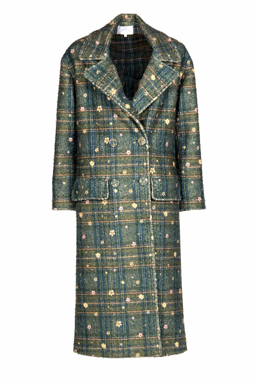 Cappotto doppiopetto a quadri stampato
