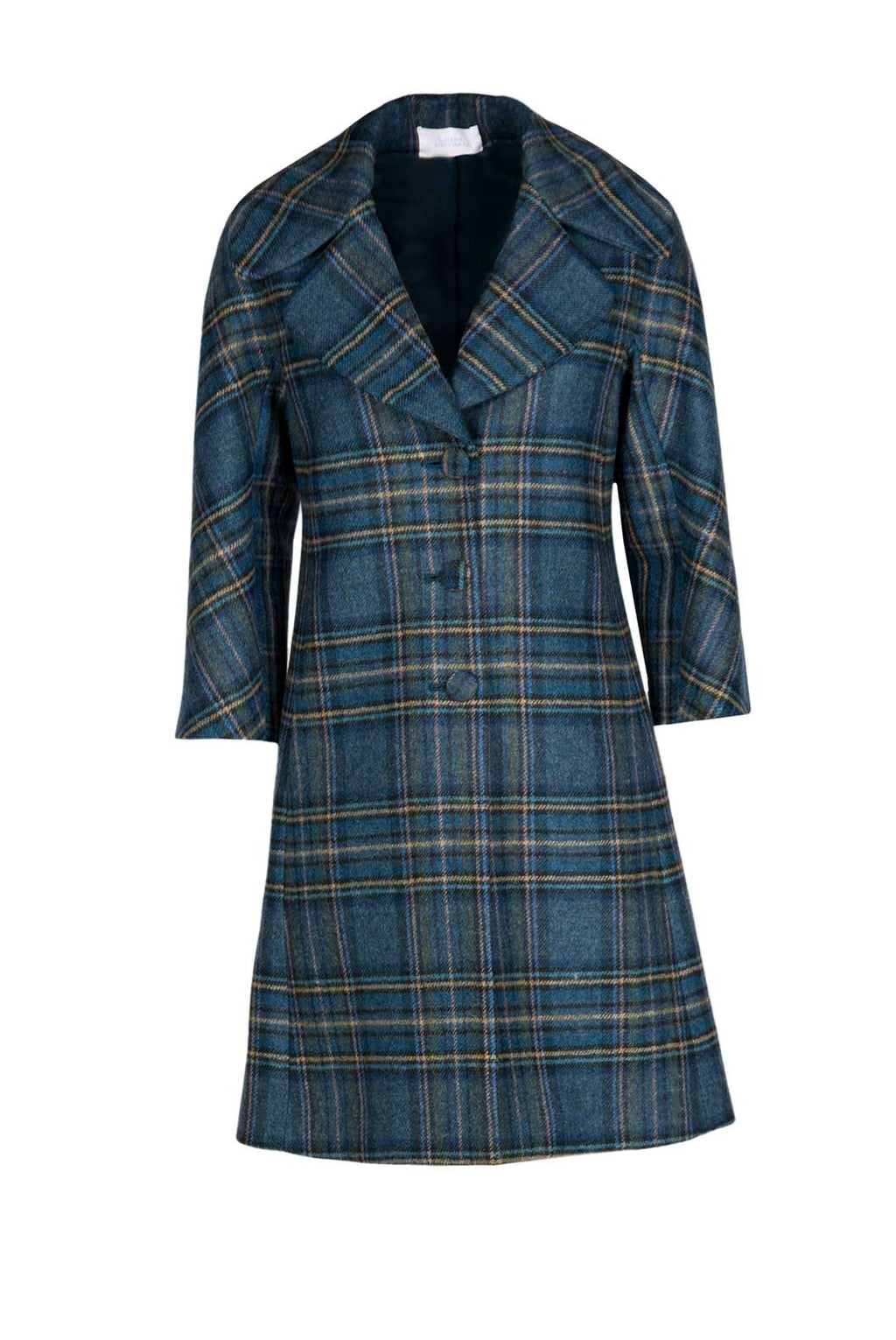 Cappotto Peacoat in Lana Vergine a Quadri