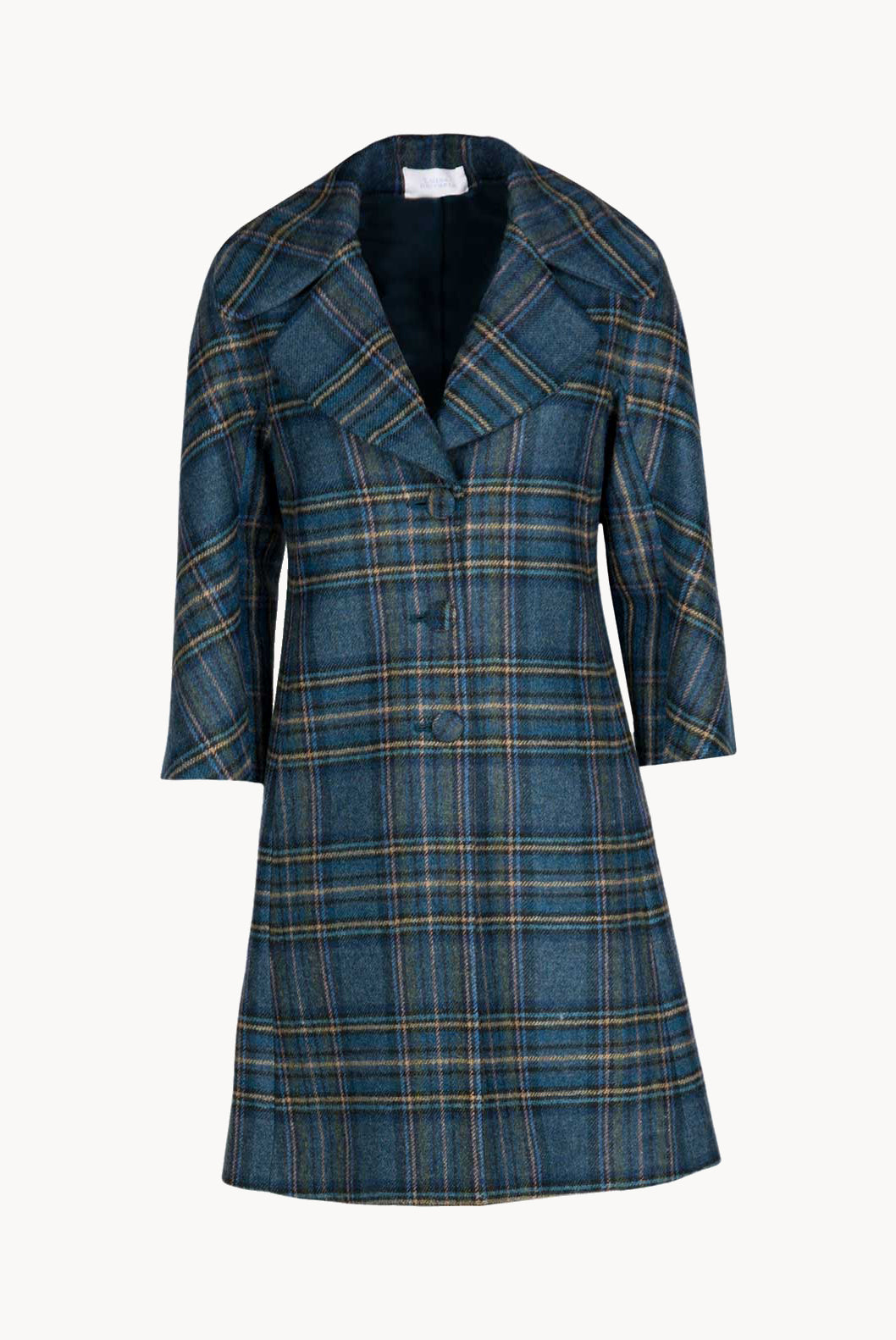 Virgin Wool Plaid Peacoat