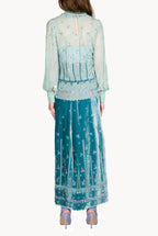 Floral Embroidered Silk Blouse