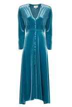 Vestito Midi Bottoncino in Velluto
