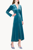 Velvet Midi Bottoncino Dress