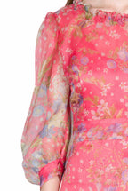 Floral Print Silk Organza Dress
