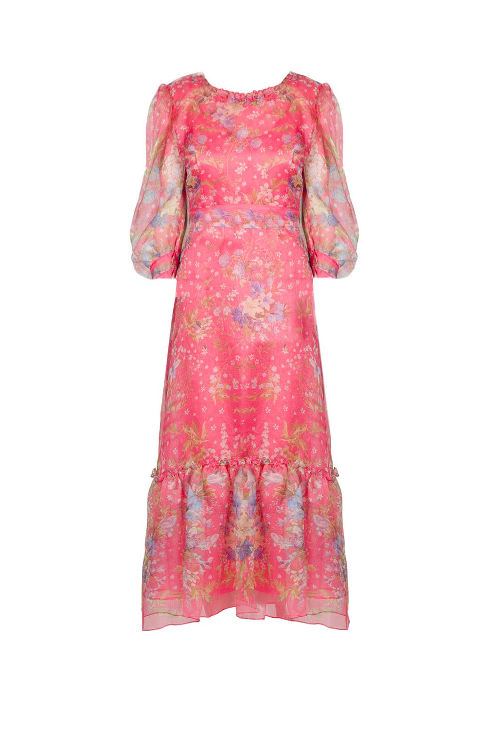 Floral Print Silk Organza Dress
