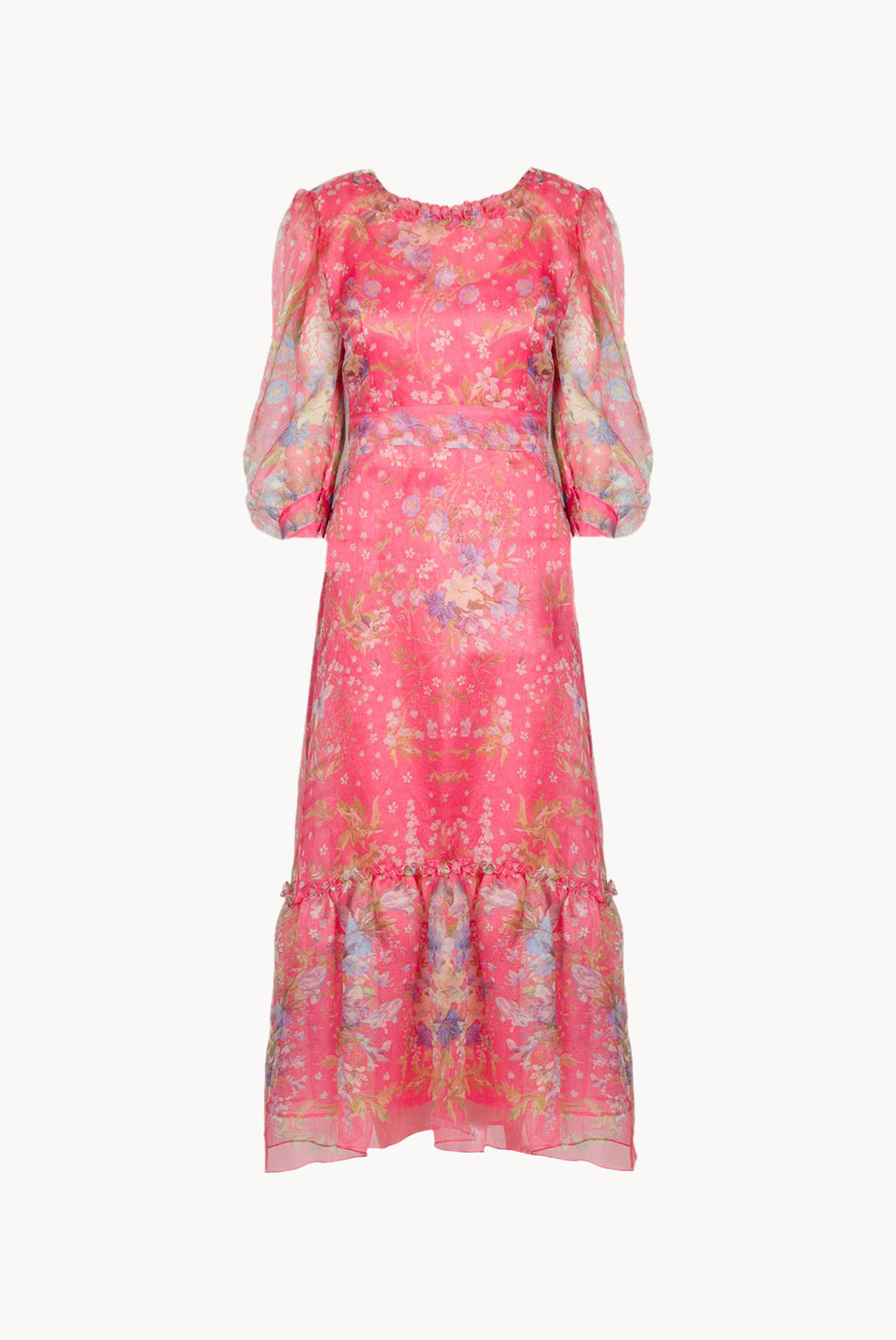 Floral Print Silk Organza Dress