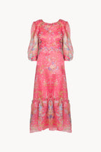 Floral Print Silk Organza Dress
