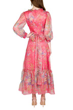 Floral Print Silk Organza Dress