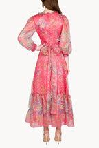 Floral Print Silk Organza Dress
