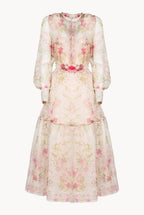 Print Silk Cream Organza Dress