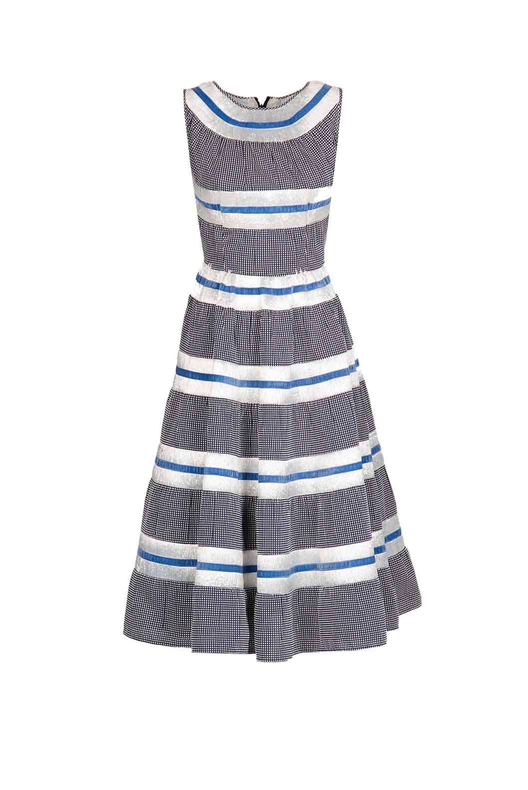 Vestito senza maniche in cotone e rafia floreale