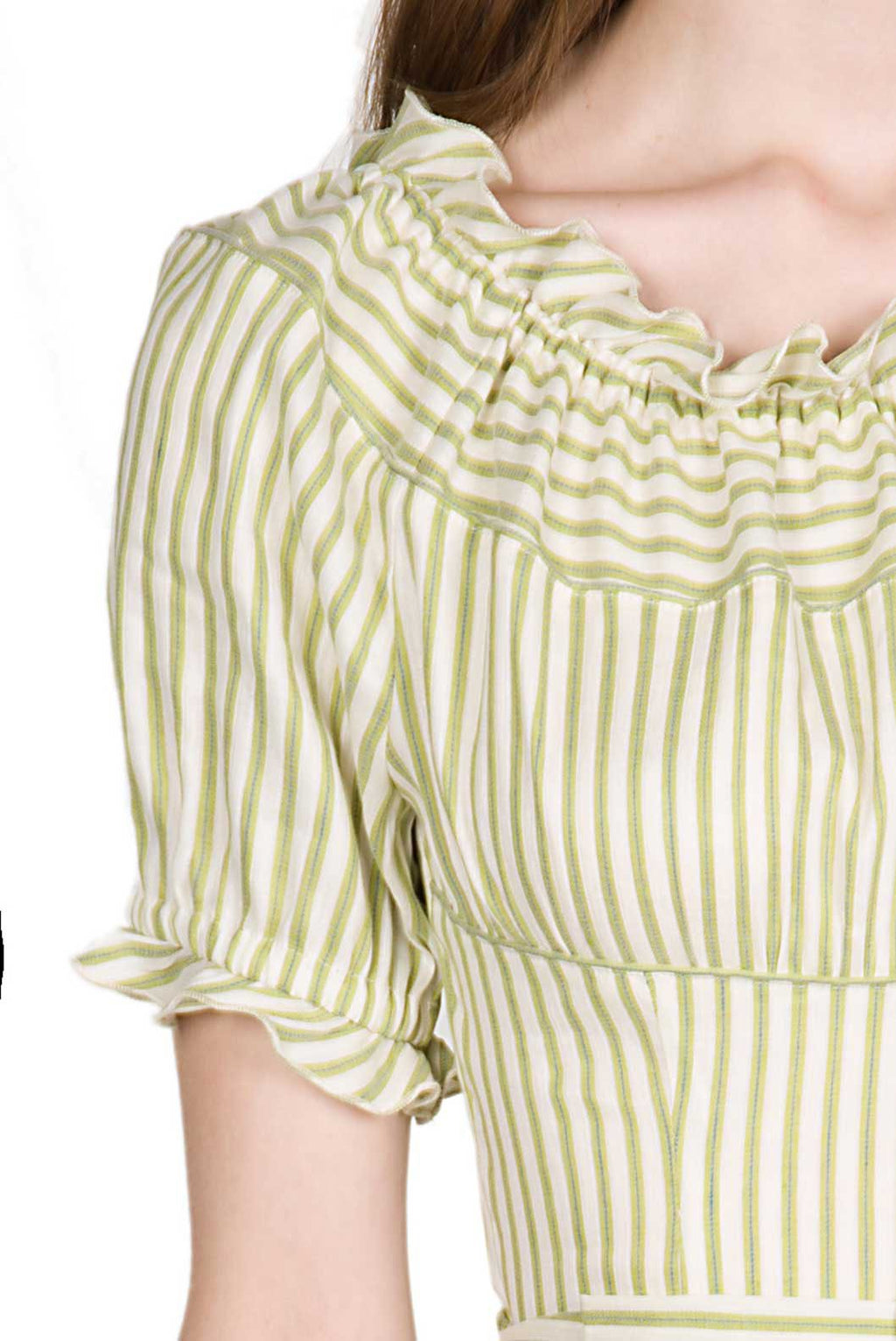 Vestito midi in misto cotone con spalle scoperte