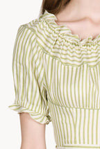 Off The Shoulder Cotton Blend Midi Dress