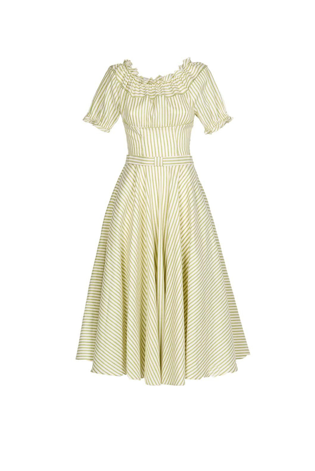 Vestito midi in misto cotone con spalle scoperte