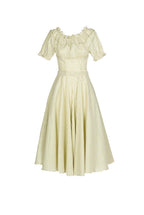 Vestito midi in misto cotone con spalle scoperte