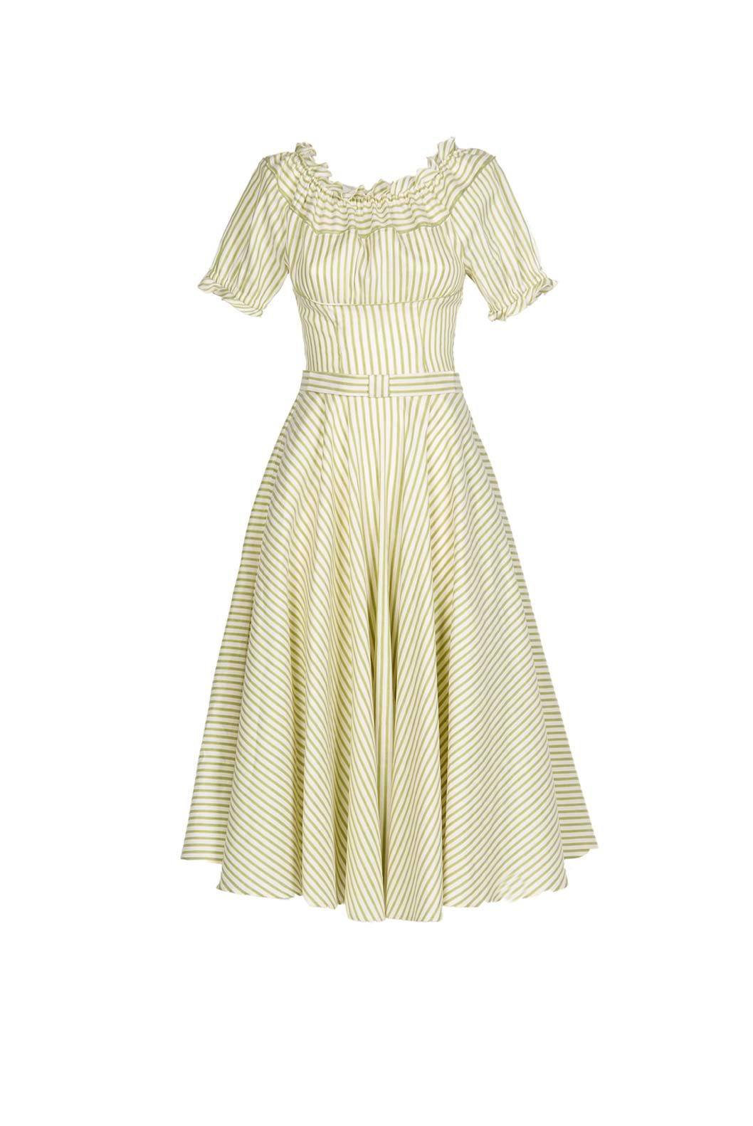 Vestito midi in misto cotone con spalle scoperte