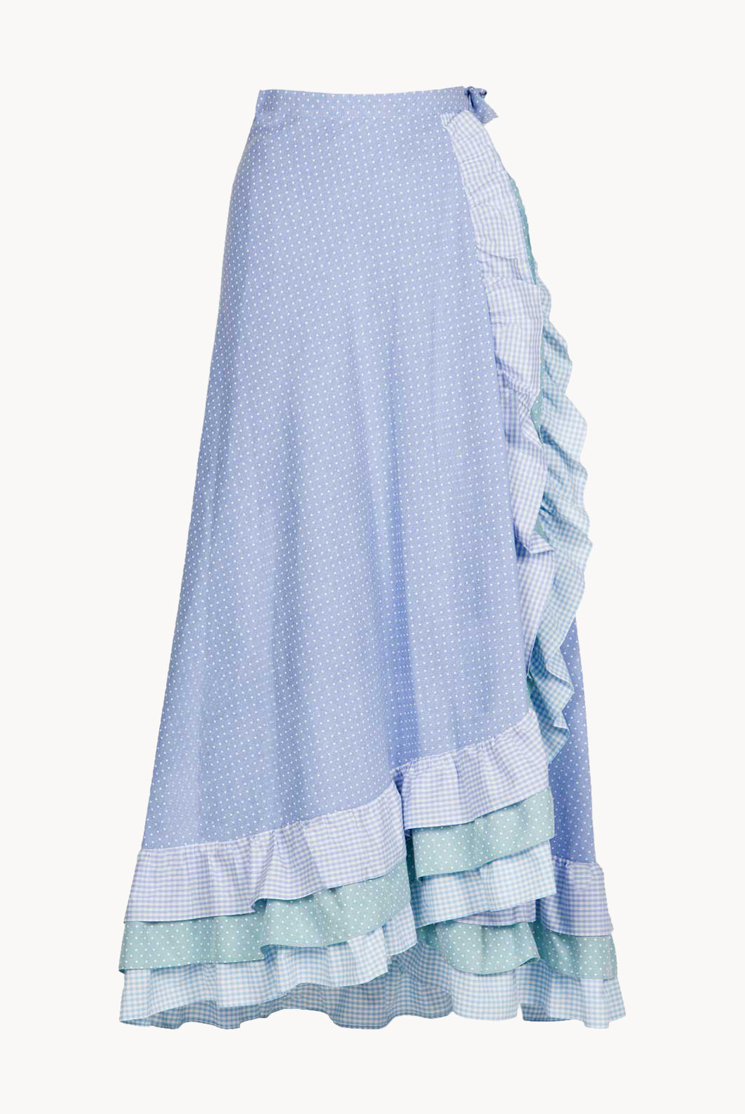 Polka Dots Cotton Wrap Skirt