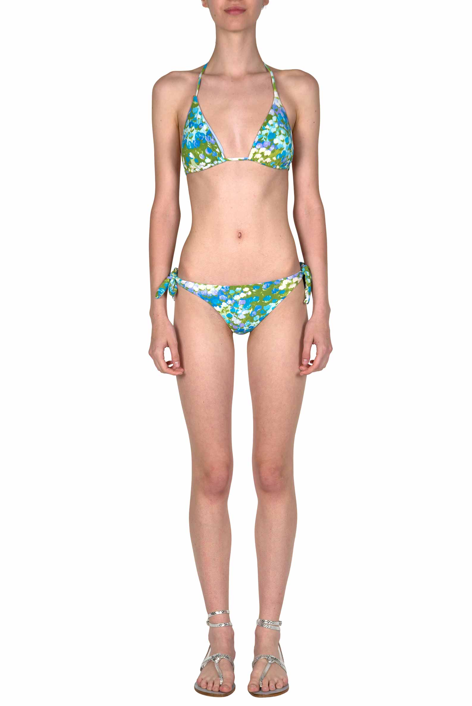 Bikini triangolo e slip blu Monet