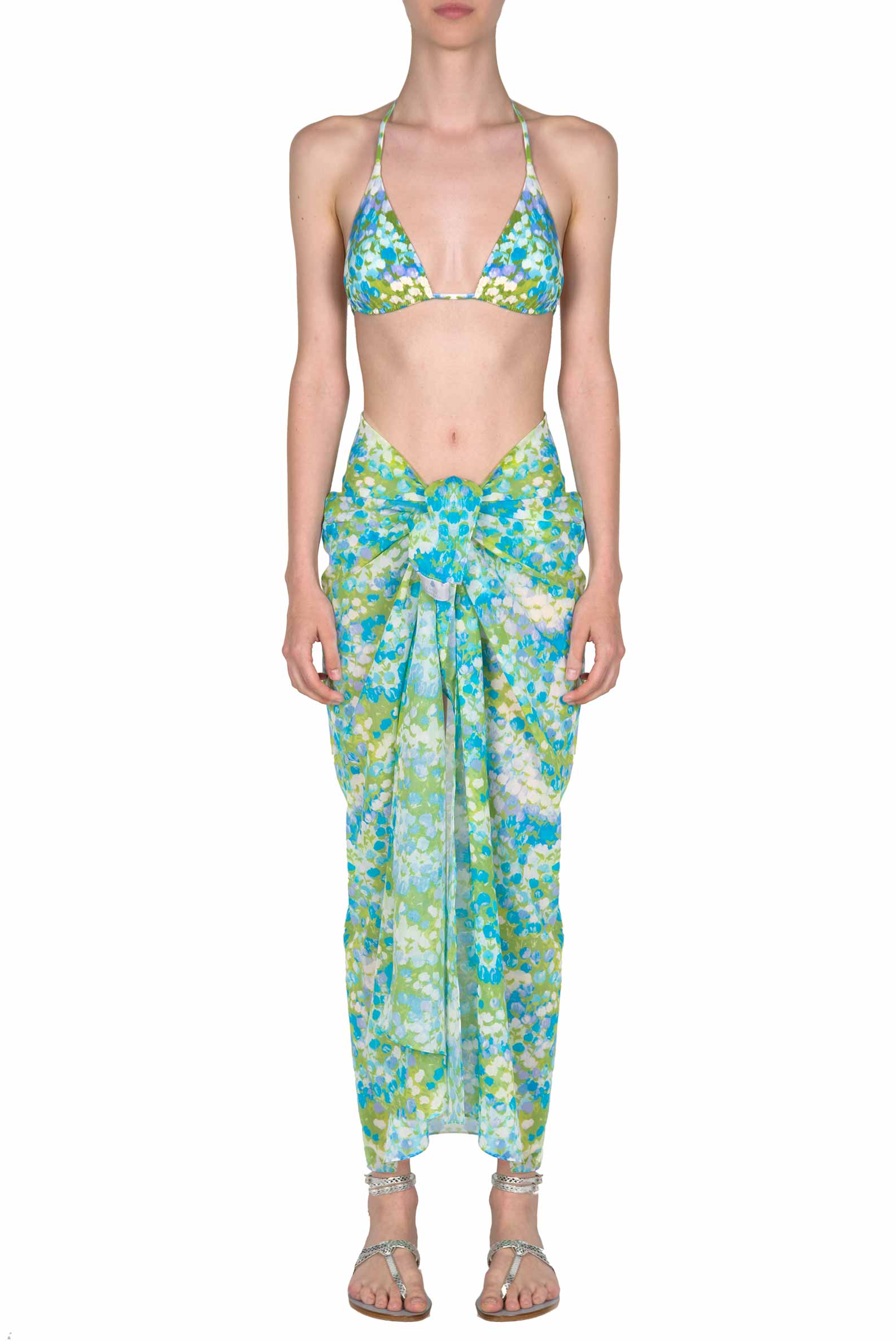 Bikini triangolo e slip blu Monet