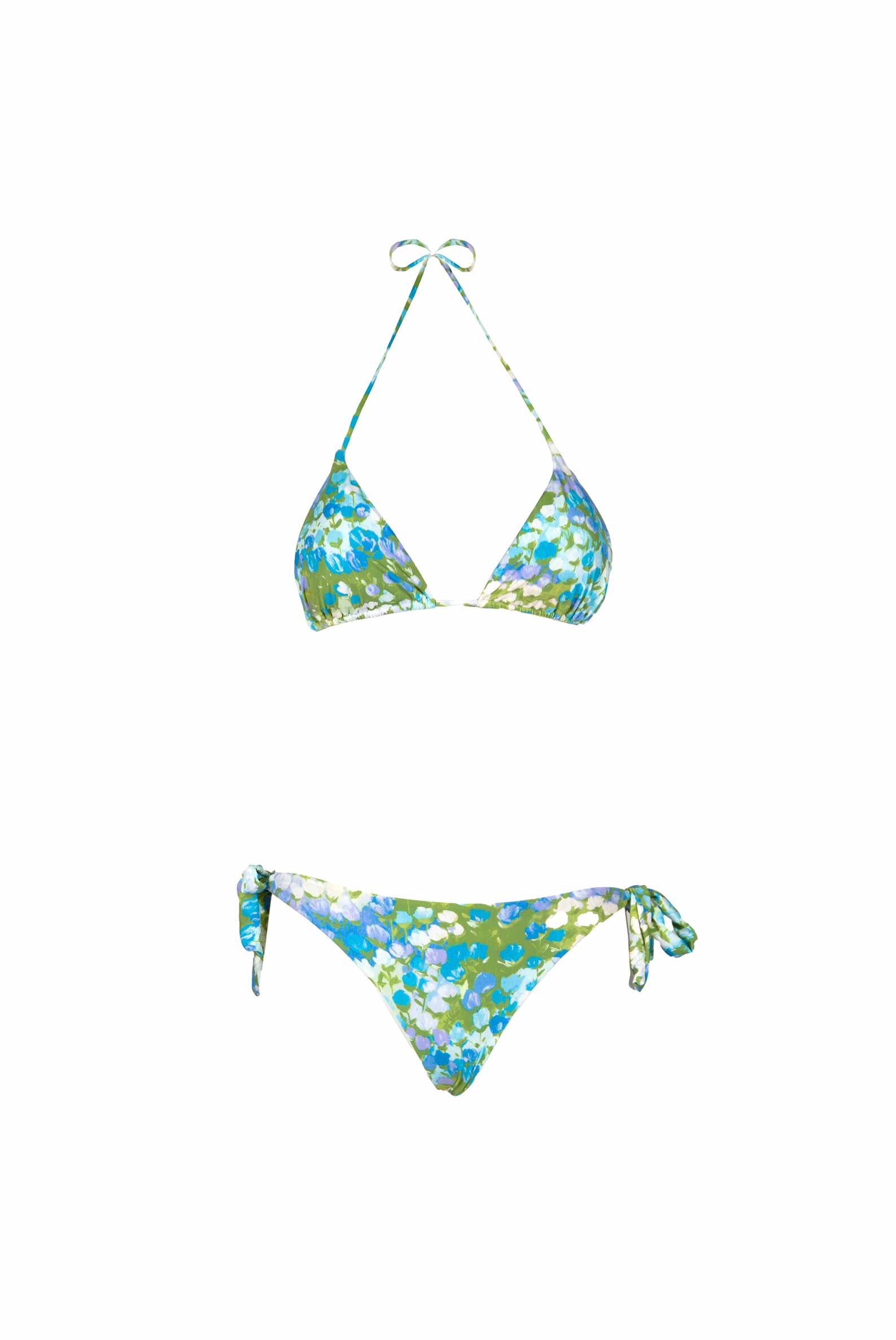 Bikini triangolo e slip blu Monet