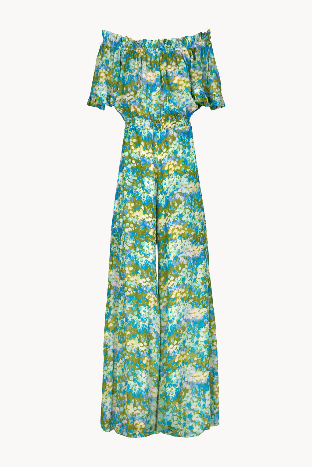 Blue Monet Off-Shoulder Jumpsuit