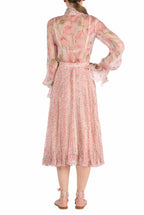 Blusa in chiffon con stampa Macro Papaveri
