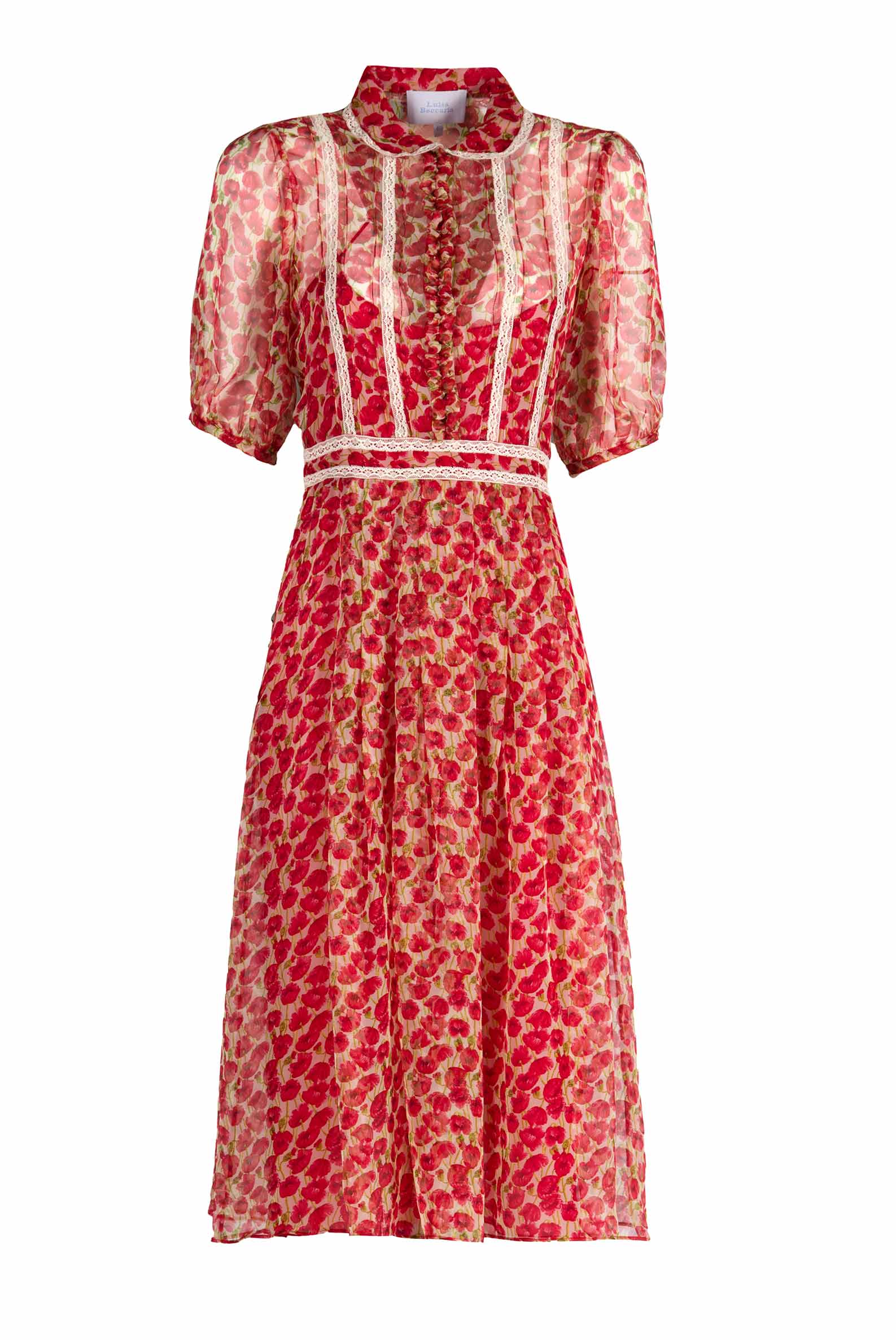 Vestito chemisier con stampa Micro Papaveri