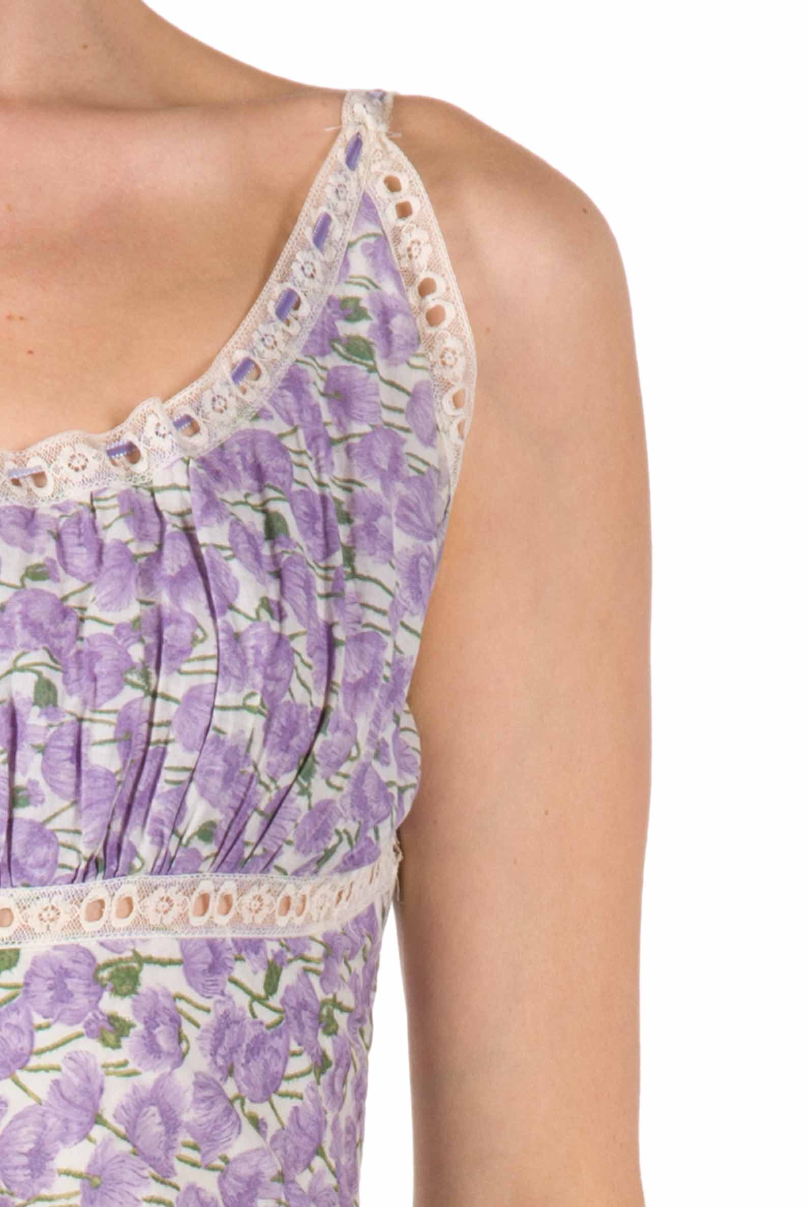 Vestito in cotone con stampa Micro Papaveri