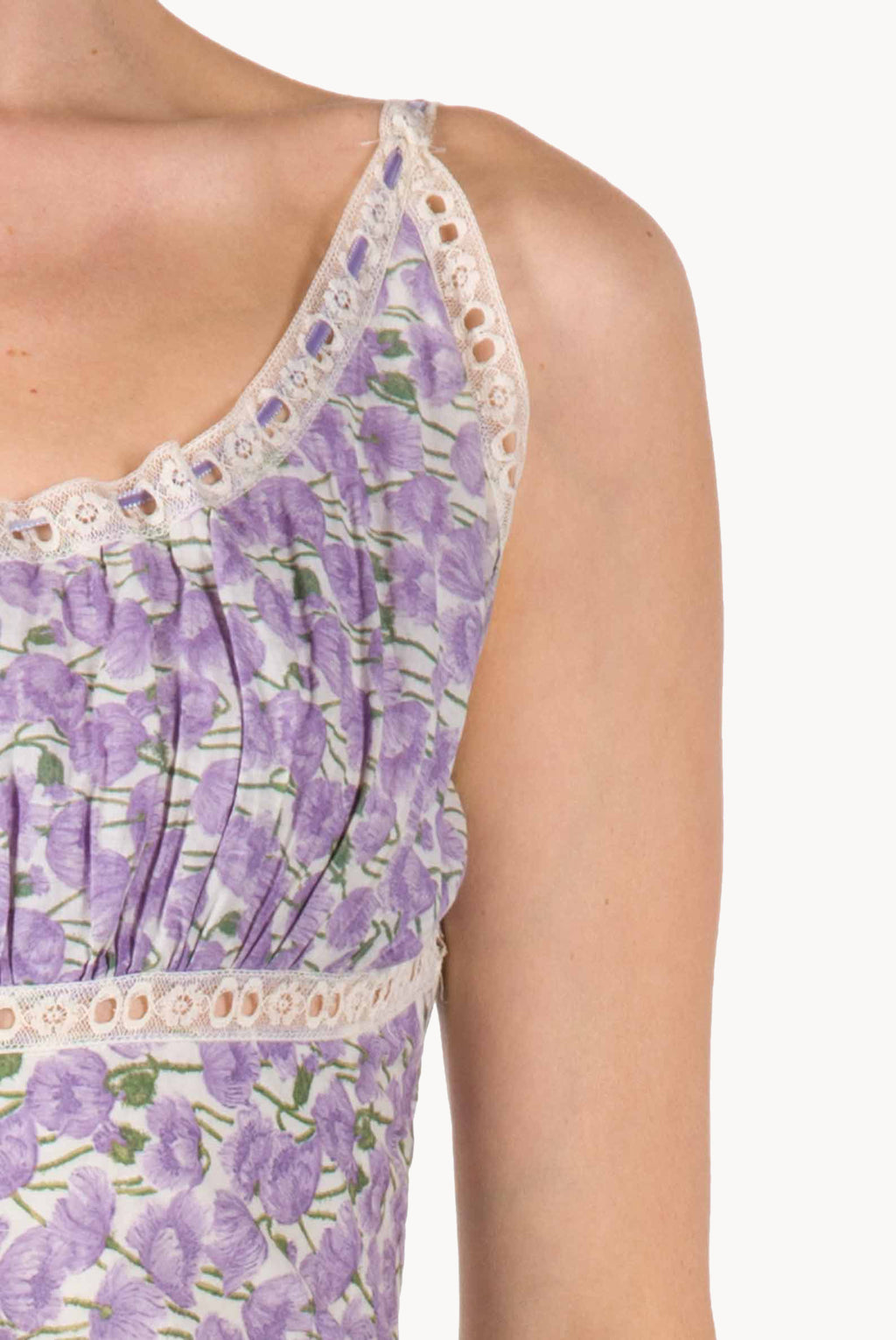 Vestito in cotone con stampa Micro Papaveri