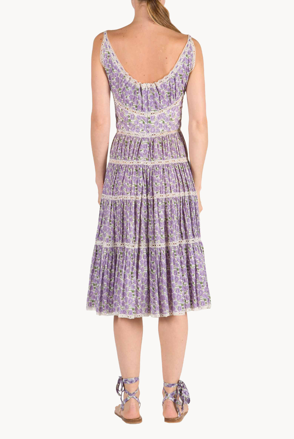 Vestito in cotone con stampa Micro Papaveri