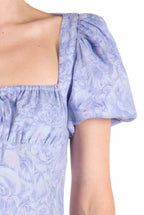 Vestito in lino con stampa rose