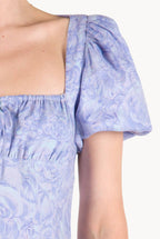 Vestito in lino con stampa rose