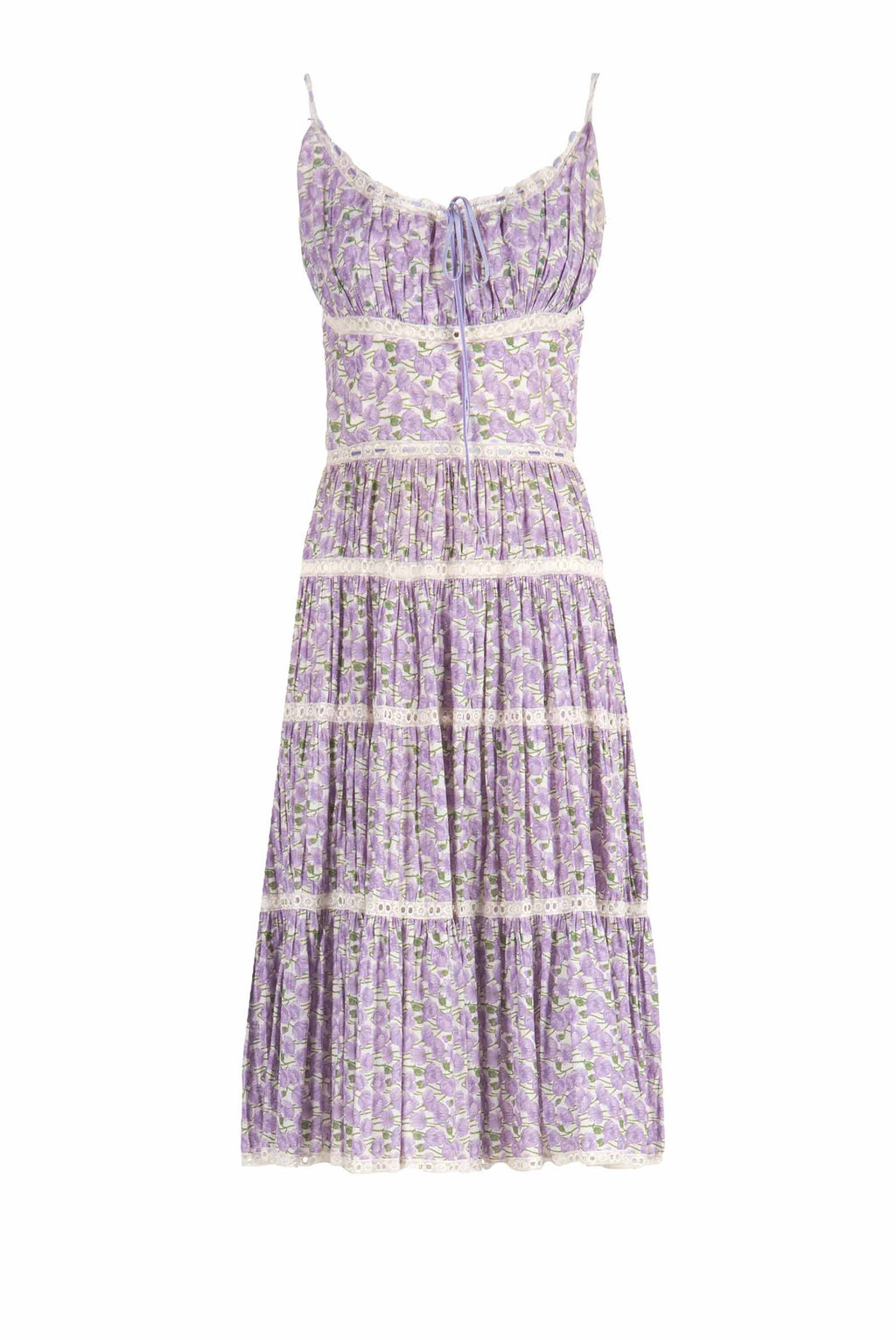 Vestito in cotone con stampa Micro Papaveri