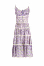 Vestito in cotone con stampa Micro Papaveri