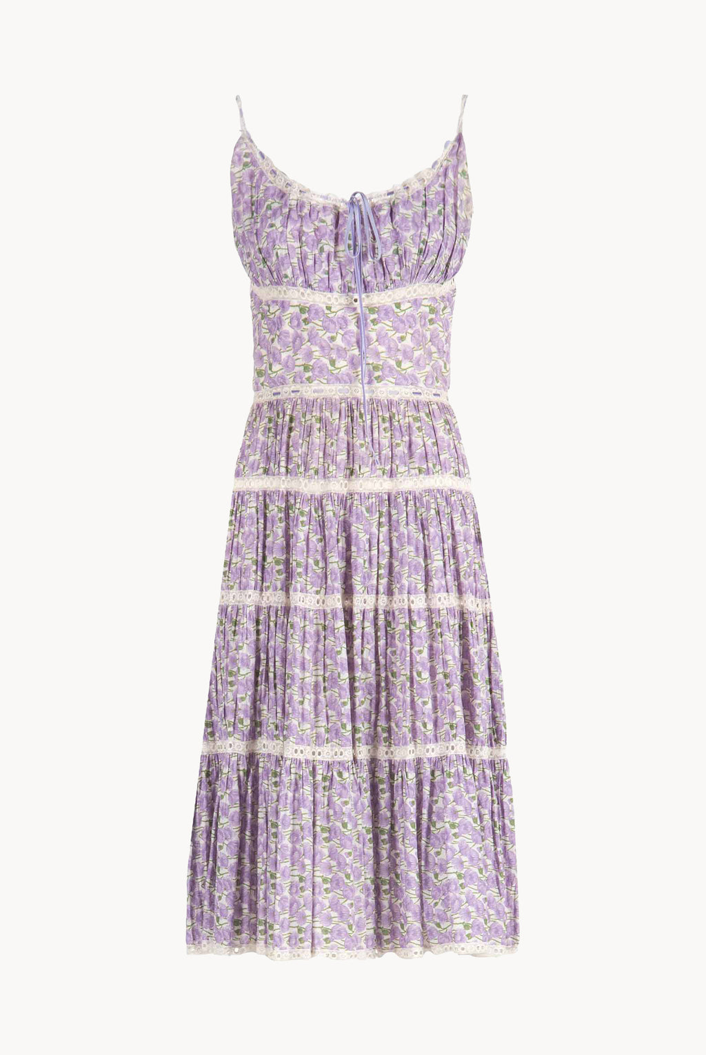 Vestito in cotone con stampa Micro Papaveri