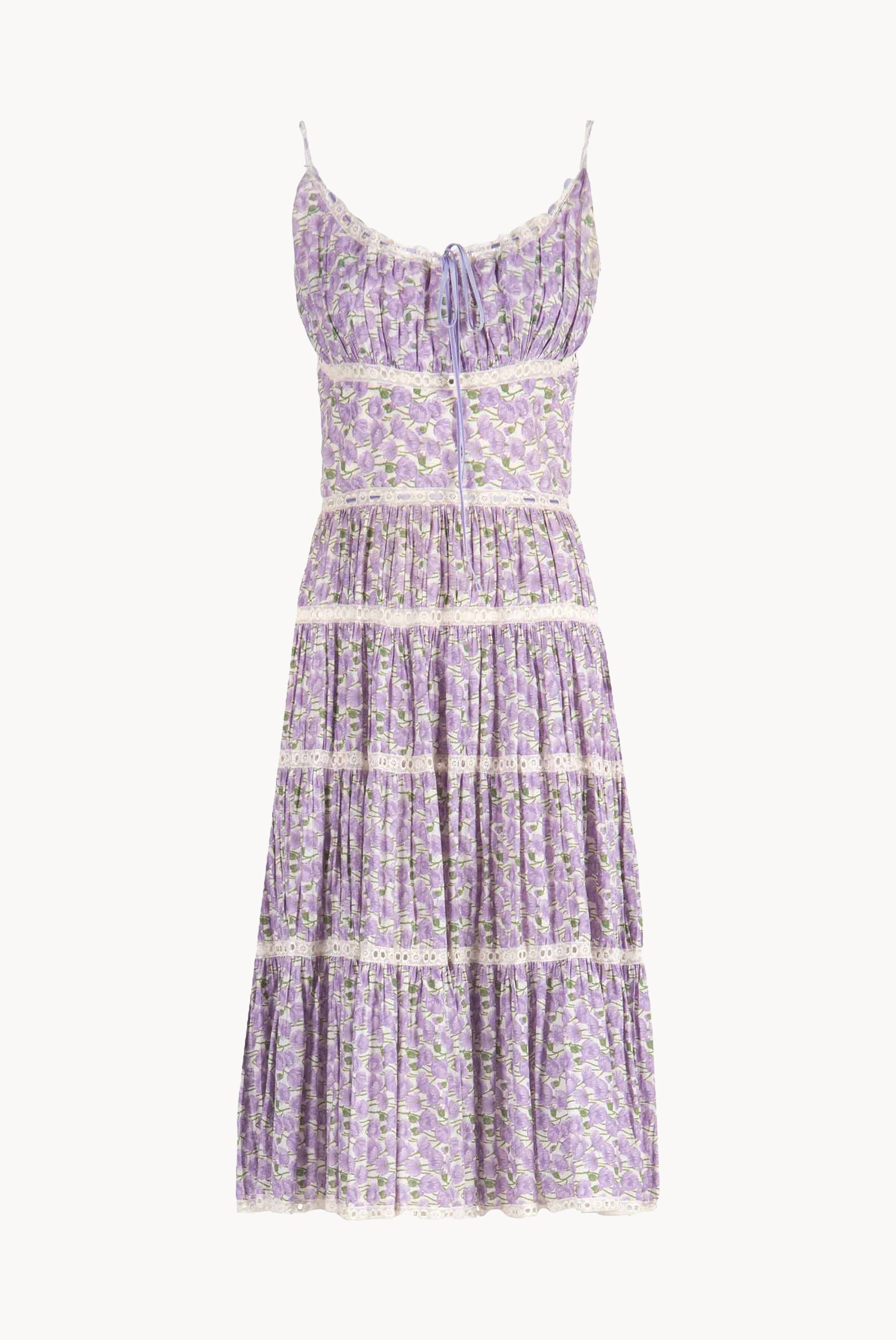 Vestito in cotone con stampa Micro Papaveri
