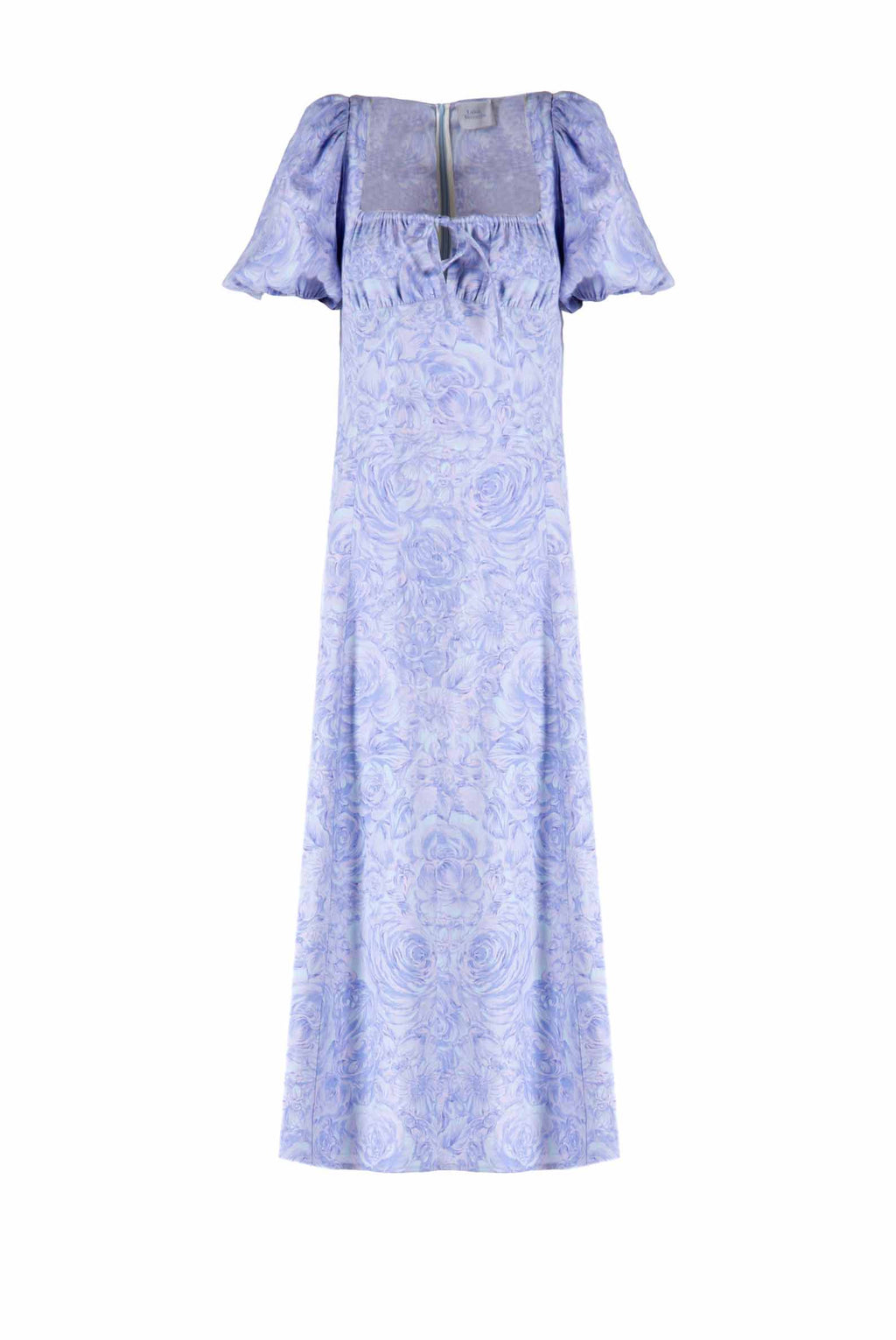 Vestito in lino con stampa rose