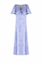 Vestito in lino con stampa rose