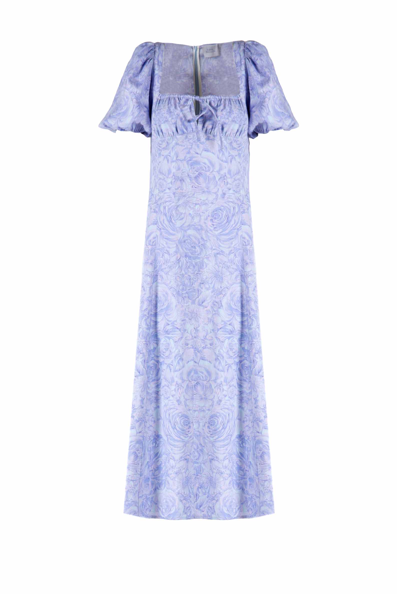 Vestito in lino con stampa rose
