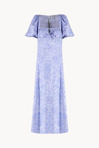Vestito in lino con stampa rose