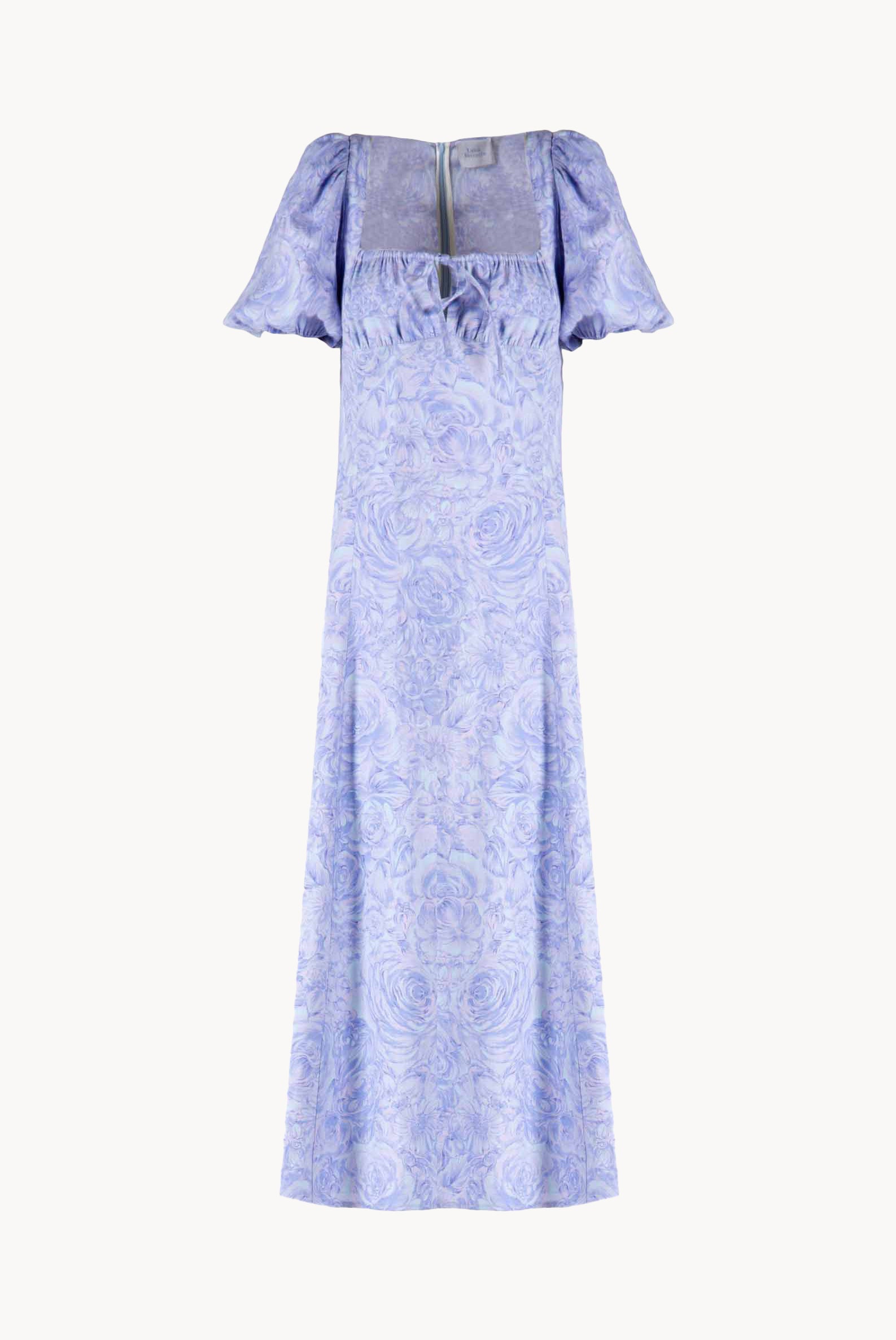 Vestito in lino con stampa rose