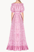 Roses Printed Organza Dress