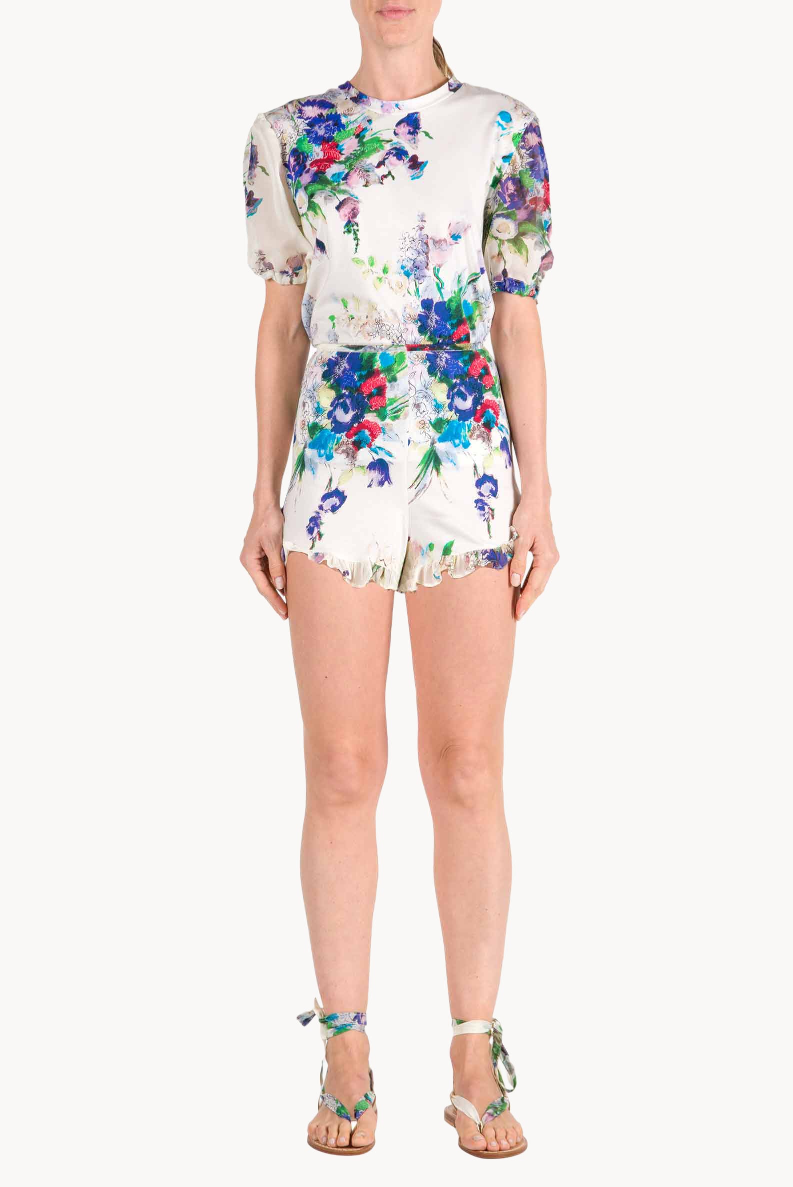 Camicia in jersey con stampa floreale