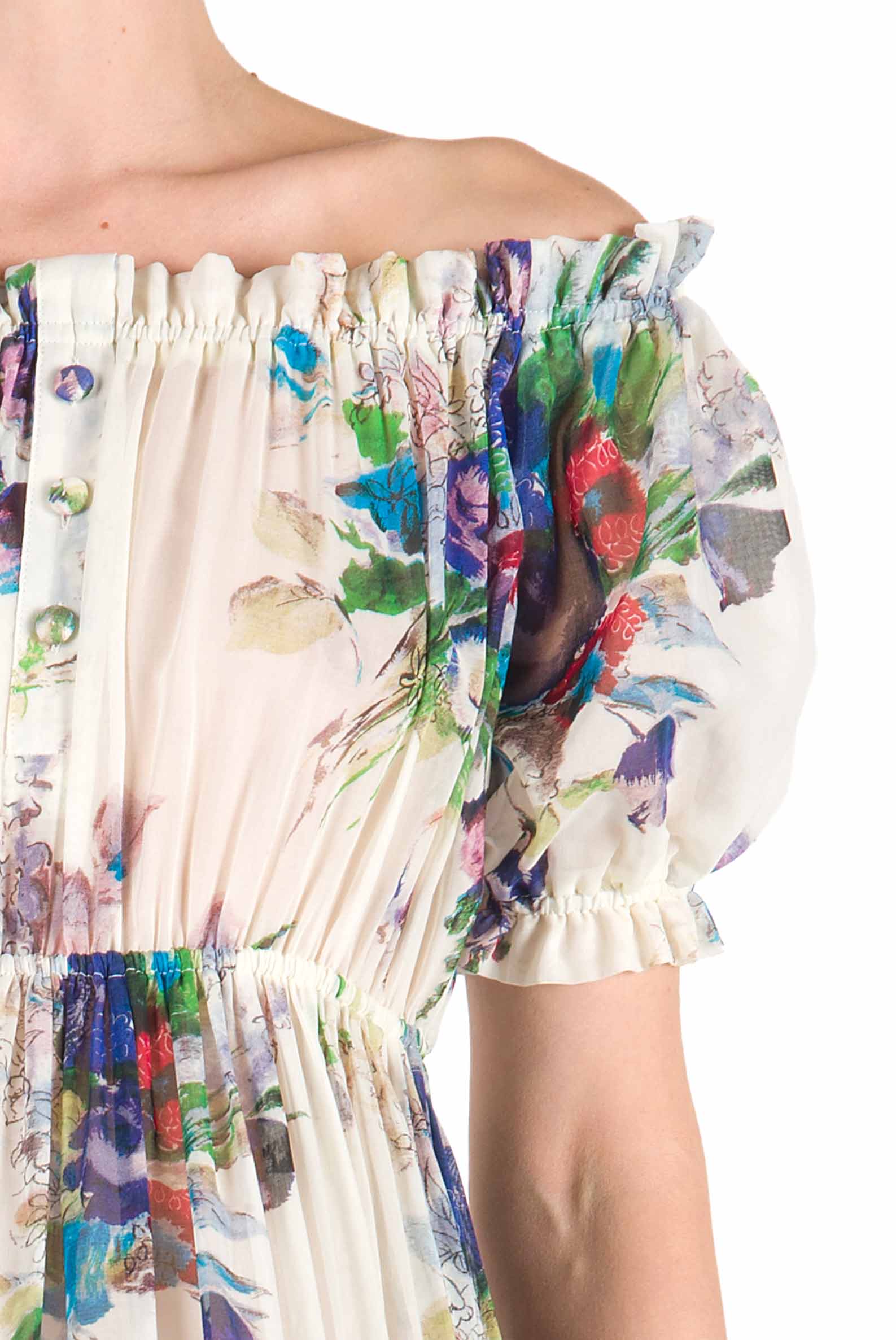 Vestito con stampa bouquet floreale